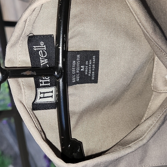 Hartwell Khaki Long Sleeve Casual Button Down Sz. M Shirt - Picture 4 of 10